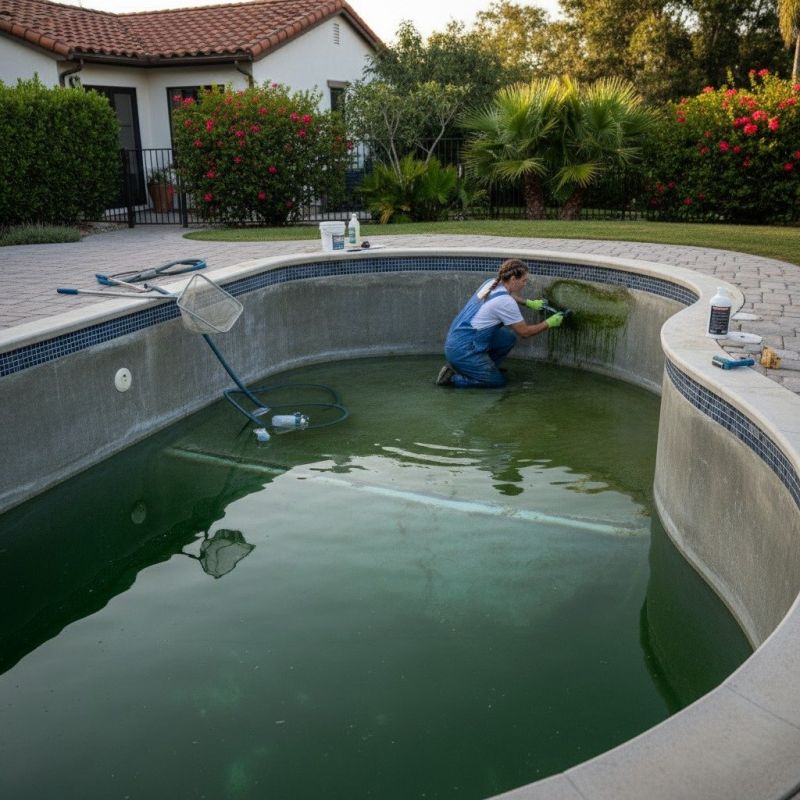 Pool Algae Removal detail